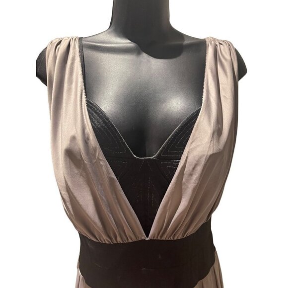 Amanda Wakeley women’s vintage gown silk Champaign & black medium - Picture 2 of 5